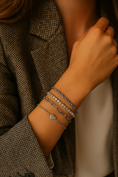 Jack Ferrero Kadın Apc Kaplama Zirkon Taşlı Faturalı Bileklik