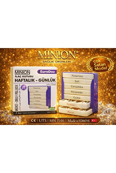 Minion Haftalık İlaç Tablet Saklama Kabı Çekmeceli 7 Günlük