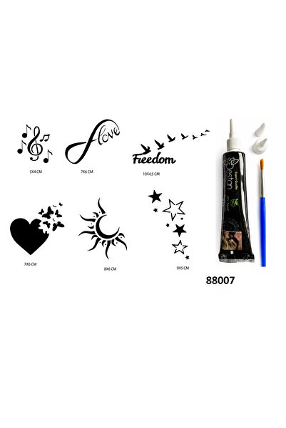 Airbrush Tattoo Sonsuz Kalpler Hint Kınasıyla Geçici Dövme Seti