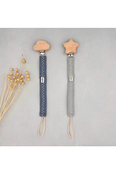 Zuppers Müslin Emzik Askısı 2li Set Indigo-Duman