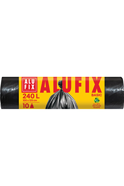 alufix Saci de gunoi 240 L 100 x 125 cm HDPE negri Economy 10 buc/rolă