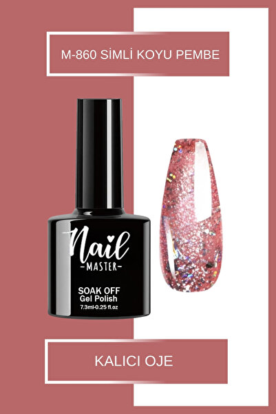 Nail Master M860 Kalıcı Oje 7,3ml Simli Koyu Pembe