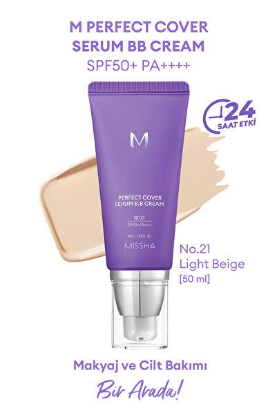 Missha Yaşlanma Karşıtı, Aydınlatıcı M Perfect Cover Serum BB Cream SPF50+/PA...