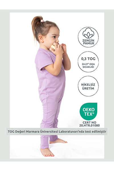Zuppers Kısa Kollu Yazlık Çocuk Uyku Tulumu 0,3 TOG Leylak