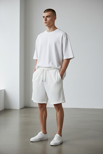 Altamira Erkek Beyaz Patlı Ottoman Şort