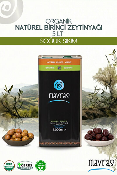 Mavras Organik Natürel Birinci Zeytinyağı - Olgun Hasat 5 Litre