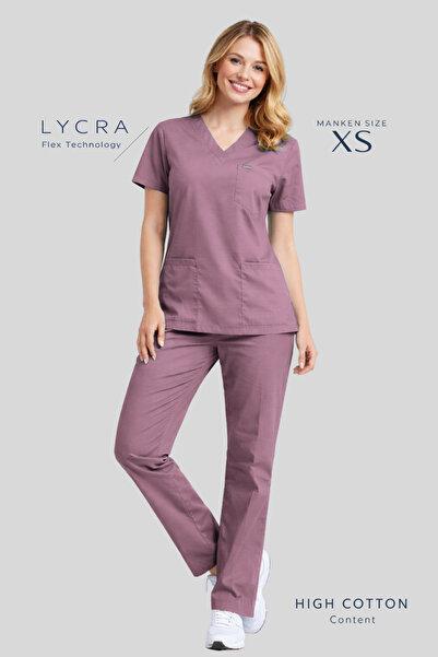 Simirna Üniforma Dusty Rose Premium Tkanina Likra Hirurški Doktor Medicinska ...