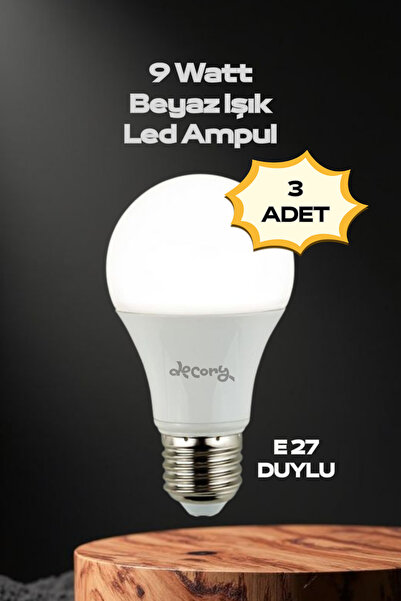 decory 9 Watt E27 Duylu Led Ampül (Beyaz Işık)