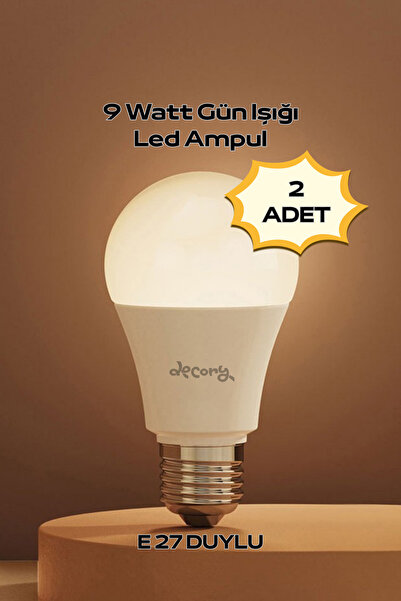 decory 2'li Paket 9Watt E27 Duylu Led Ampül (Gün Işığı)