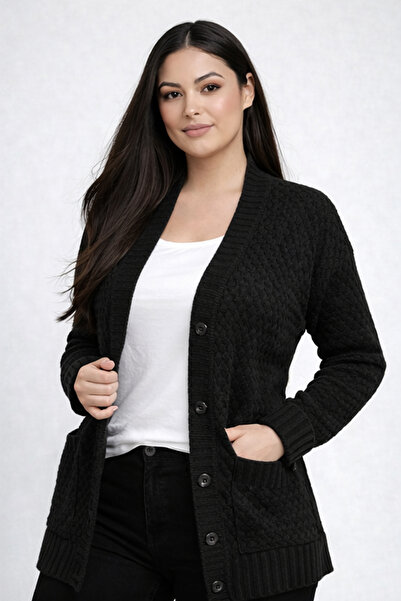 By Saygı Ženska pletena tunika kardigan sa džepovima