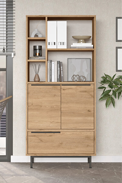 Yurudesign Ocean Ofis Klasör Dolabı Kitaplık 3 Kapaklı Metal Ayaklı Sepet ON9B-S