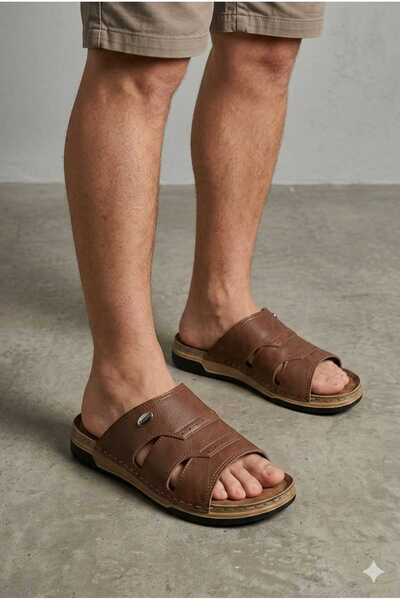 Enova Faux Leather Comfortable Home and Outdoor Men's Slippers