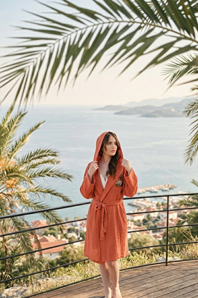 Miespiga Duck Vezena Kratki Sa kapuljačom Muslin ženski ogrtač za kupanje