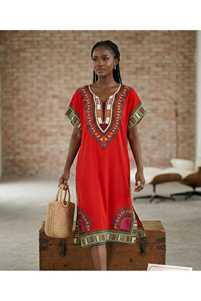 VİSKOYAT Yaz Elbisesi Plaj Elbisesi Uzun Elbise Pamuklu Elbise