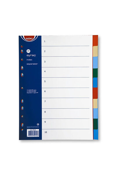 Noki A4+ plastic index 12 color divisions
