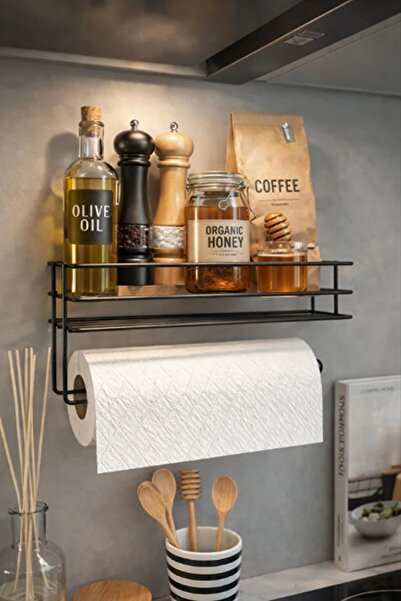 Kitchen Live Yapışkanlı Raflı Kağıt Rulo Havluluk Peçetelik Ve Baharatlık Mut...