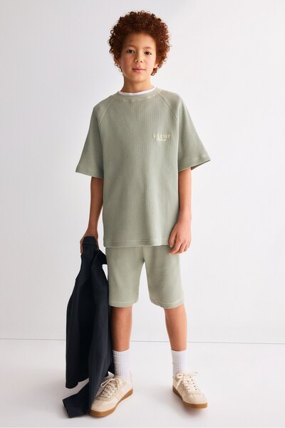 H&M 2 Parçalı Petek Dokulu Jarse Set