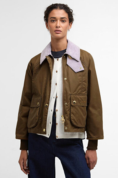Barbour Cropped Beadnell Yağlı Ceket SN31 Sand/Dress/Heather Mist