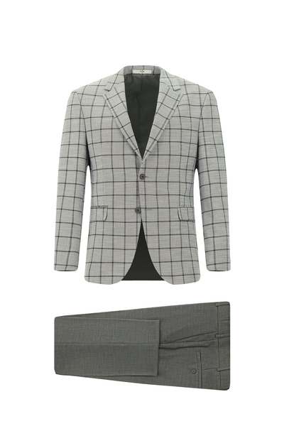 Kiğılı 7 Drop slim fit Dar croială în carouri Costum combinat