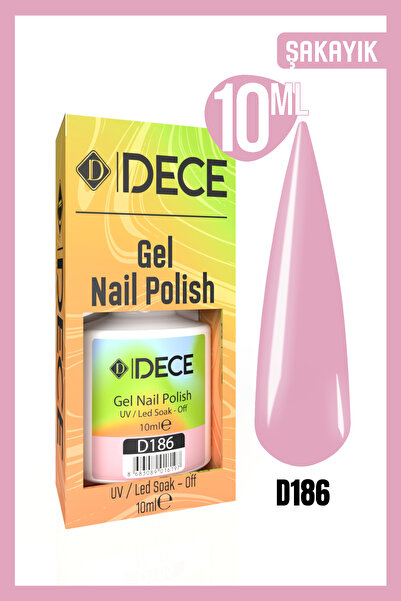 d dece Dece Kalıcı Oje UV LED D186 (PEMBE SERİSİ) 10ml