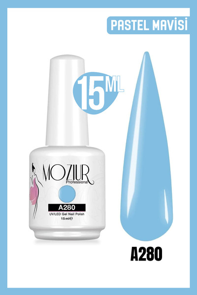 MOZIUR Kalıcı Oje UV Led A280 (MAVİ SERİSİ) 15ml