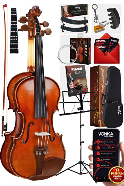 Midex Gla-124x Set Profesyonel Üst Kalite Gül Ağacı Keman 4/4 Tam Boy