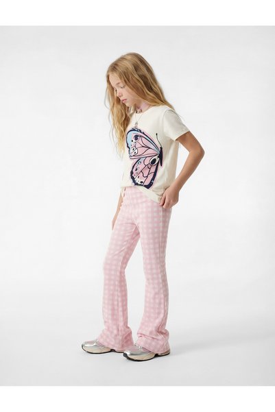 Koton Tricou pentru fete ecru cu imprimeu fluturi 6SKG10020AK