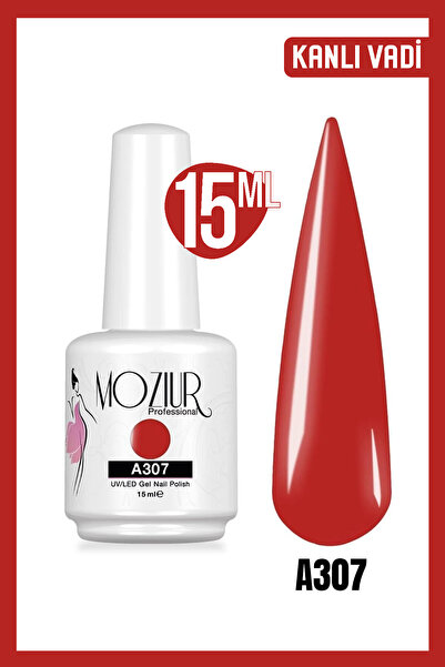 MOZIUR Kalıcı Oje Uv Led A307 (KIRMIZI SERİSİ) 15ml
