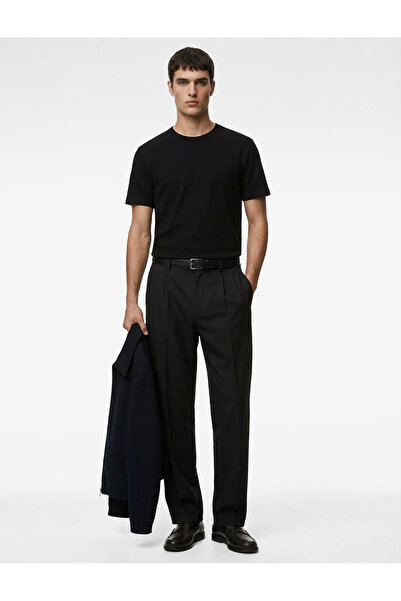 Koton guler rotund amestec de viscoză Mânecă scurtă basic slim fit Tricou