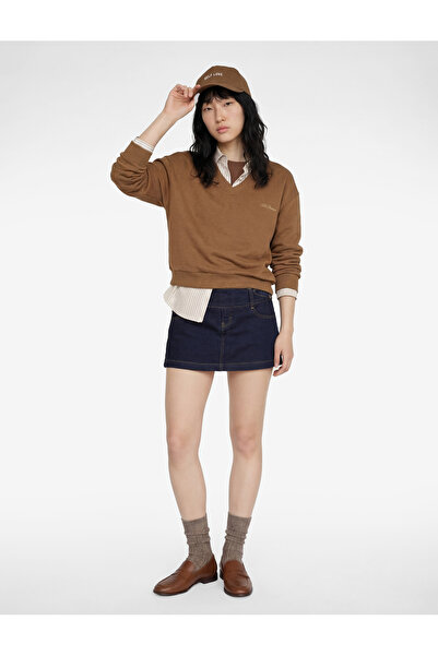 Koton Brushed Inside Long Sleeve Shirt Collar Comfortable Fit Embroidered Swe...