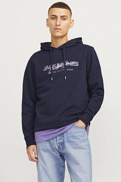 Jack & Jones JJALVIS Sweat Hood Erkek Kapüşonlu Sweatshirt Kanguru Cepli Günl...