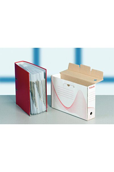 Esselte white cardboard archival box 80mm spine