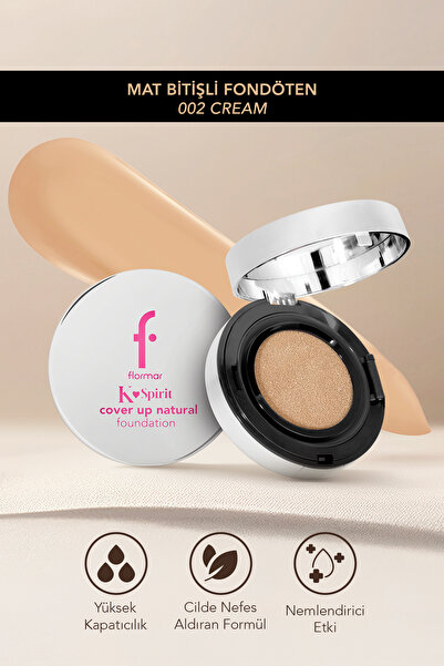 Flormar K-Spirit Cover Up Yoğun Kapatıcı Pürüzsüz Yarı Mat Bitişli Cushion Fo...