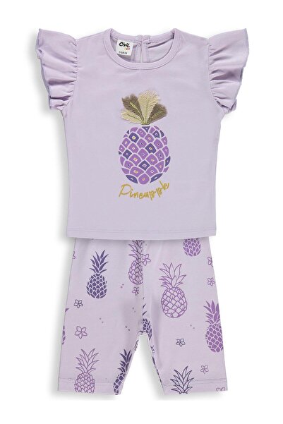 Civil Baby Ananas Baskılı 6-18 Ay Takım - Lila 6-9 Ay