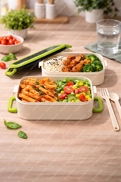M&L LUNCH BOX 2 Katlı Taşınabilir Yemek Kabı Lunch Box Diyet Beslenme Kutusu ...