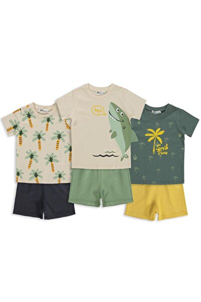 Civil Boys Palmiye Štampano Set od 3, za decu uzrasta 2-5 godina - Standardno...