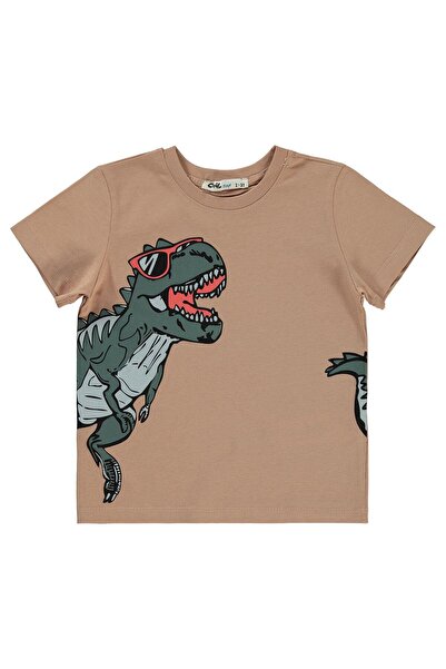 Civil Boys Dinosaur sa naočarima Štampano Majica za decu 2-5 godina - Bež 2-3...