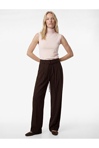 Koton Drawstring Waist Wide Leg with Pile Detail Palazzo Pants
