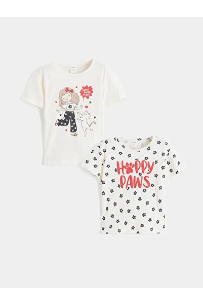 LC Waikiki Printed Girl's T-Shirt 2-Pack (S6)
