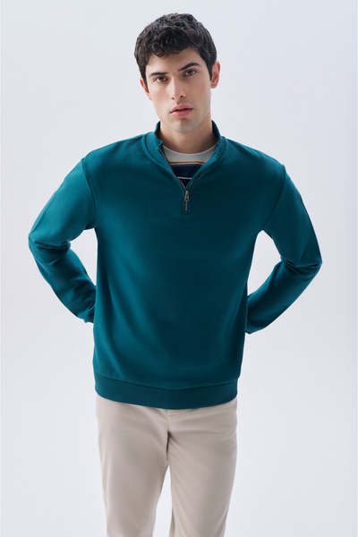 Mudo FERMUARLI DİK YAKA SWEATSHIRT