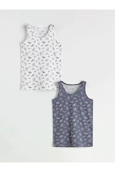 LC Waikiki Antracit okrugla kragna Dječačka potkošulja 2-pak (S6)