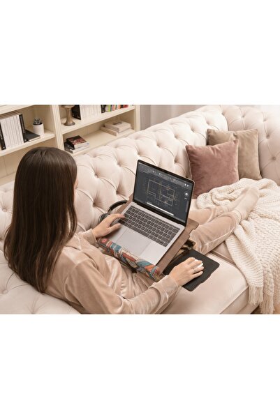 Vigo Wood Stalak za laptop sa šarenim jastukom i podesivom nagibnom podlogom ...