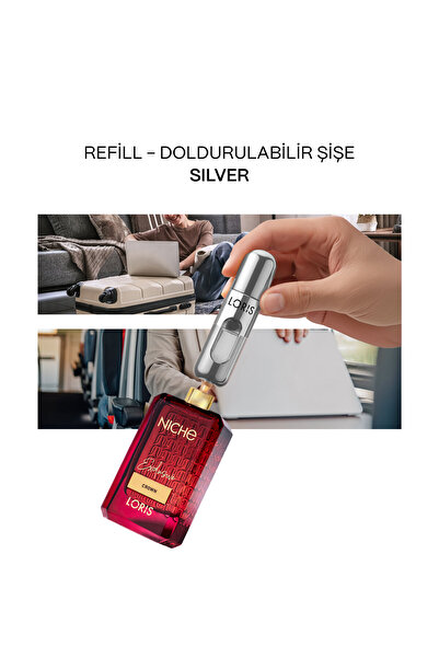 Loris Doldurulabilir Mini Parfüm Şişesi 5 ML | Silver