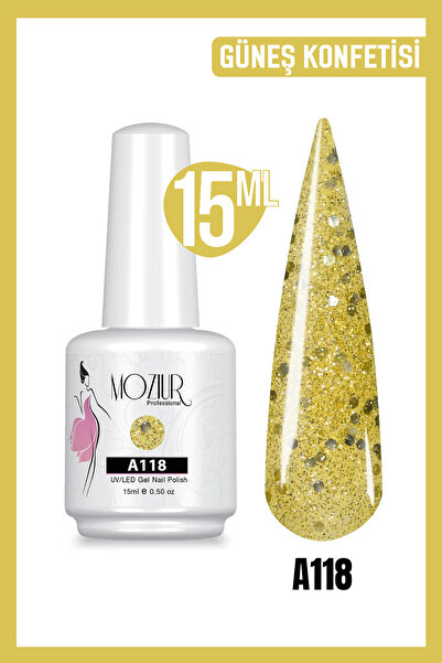 MOZIUR Kalıcı Oje UV Led A118 (SİMLİ SERİSİ) 15ml