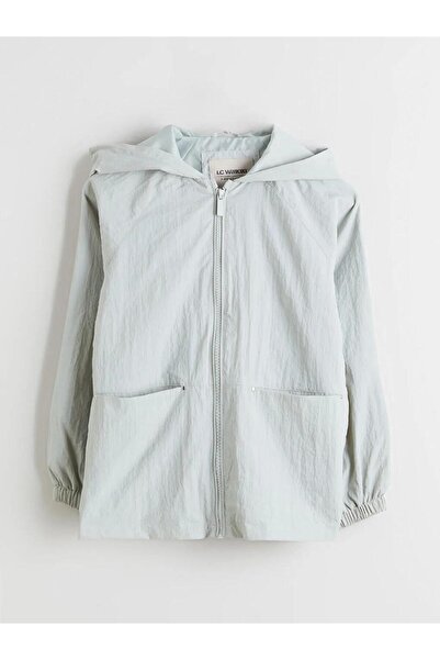 LC Waikiki Palton verde cu glugă pentru fete (S6)