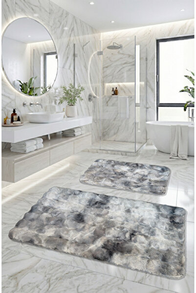 FeelHome Washable 2-Pack Bath Mat, Luxurious Fluffy Blue