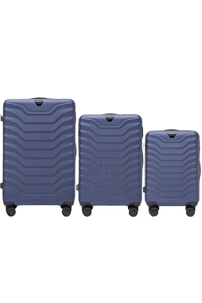 wings Set de bagaje Peafowl cu 3 piese, albastru, material ABS, 4 roți