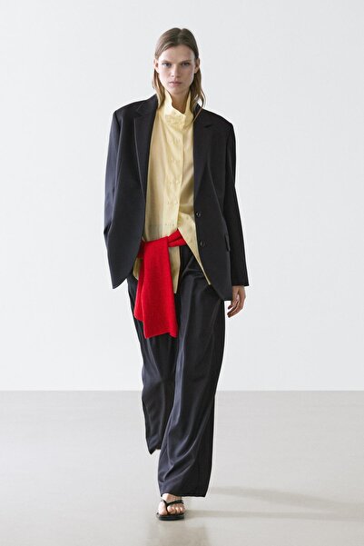 Massimo Dutti Ekstra ince iki düğmeli blazer