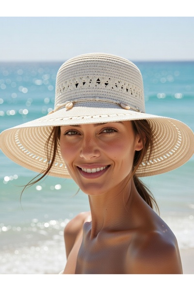 Deeplively قبعة نسائية من القش للشاطئ صيفية ذات جودة عالية - قابلة للطي - قاب...