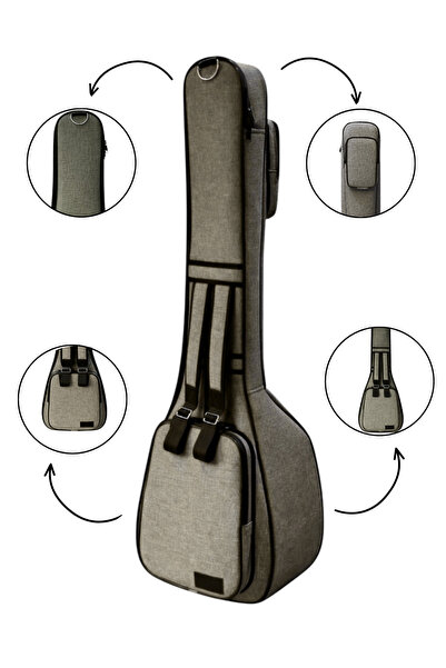 Erga Müzik Profesyonel Su Geçirmez Pedli Soft Case Kısa Sap Bağlama Çantası S...